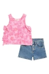 Jessica Simpson Kids' Bow Tank Top & Denim Shorts Set