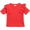 Jessica Simpson Kids' Ruffle Rib T-shirt In Red