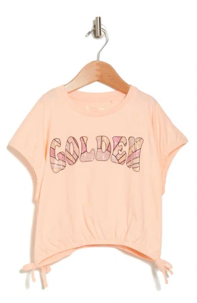 Jessica Simpson Kids' Scrunched Hem Graphic Tee In Pink
