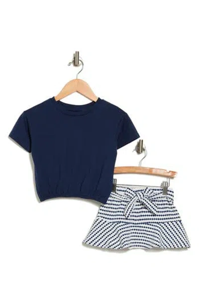 Jessica Simpson Kids' Short Sleeve Top & Print Skirt Set (toddler)<br /> In Navy