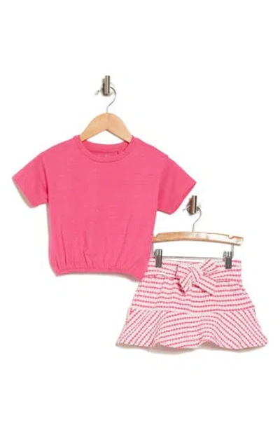 Jessica Simpson Kids' Short Sleeve Top & Print Skirt Set (toddler)<br /> In Pink