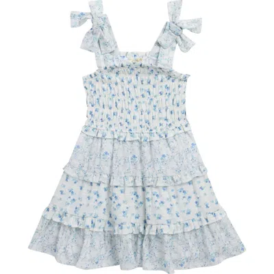 Jessica Simpson Kids' Smocked Cotton Sundress In Blue