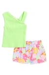Jessica Simpson Kids Stretch Rib Tank Top & Print Shorts Set
