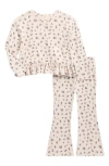 Jessica Simpson Kids' Stretch Rib Top & Flared Leggings Set In Multi