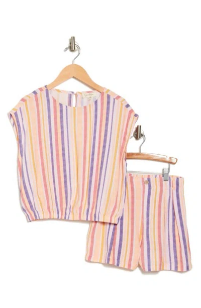 Jessica Simpson Kids' Stripe Top & Shorts Set In Multi