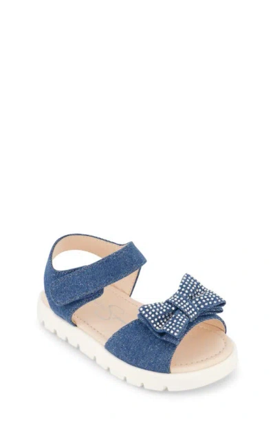 Jessica Simpson Kids' Toddler Girls Tia Shine Shiny Denim Sandals In Blue