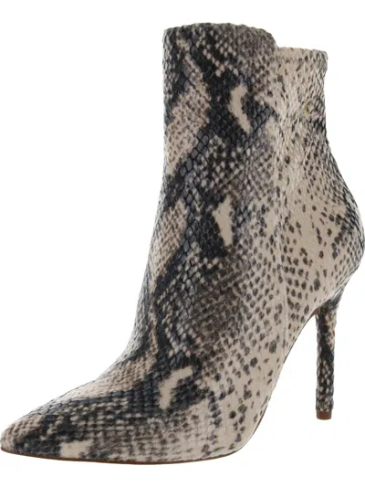 Jessica Simpson Larette Womens Snake Print Pointed Toe Mid-calf Boots In Beige