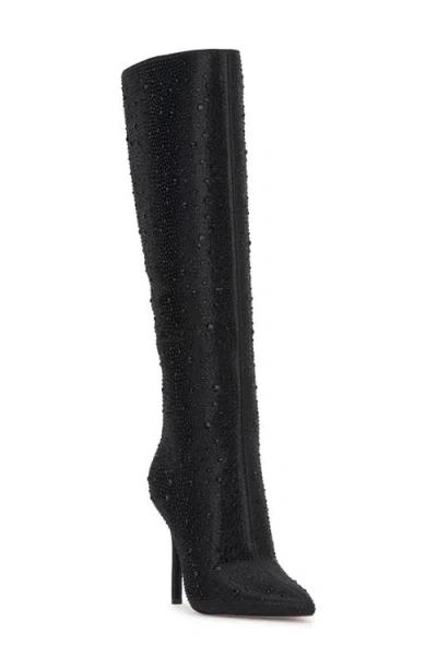 Jessica Simpson Laurel Pointed Toe Knee High Boot In Black Shimmer