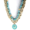 Jessica Simpson Layered Necklace With Turquoise Beads In Blue