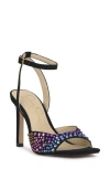 Jessica Simpson Lendall Womens Square Open Toe Ankle Strap Pumps In Black