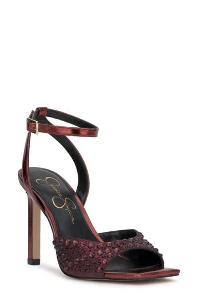 Jessica Simpson Lendall Ankle Strap Sandal In Oxblood