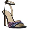 Jessica Simpson Lendall Womens Square Open Toe Ankle Strap Pumps In Black