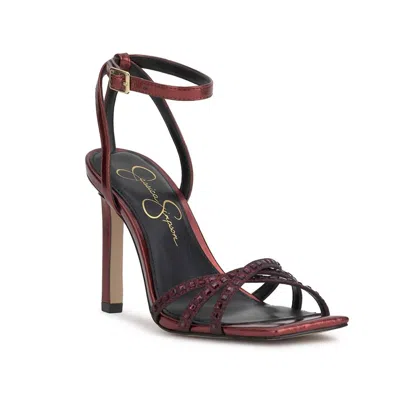 Jessica Simpson Leonah High Heel Sandal In Oxblood In Oxblood Metallic