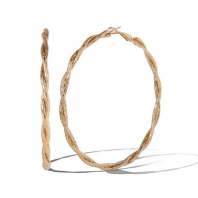Jessica Simpson Light Gold Twist Hoop Earrings