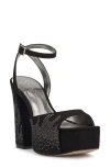 Jessica Simpson Womens Rhinestone Man Made Ankle Strap In Black