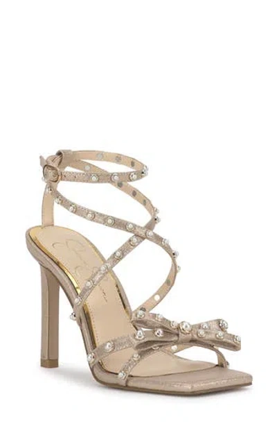 Jessica Simpson Loelva Studded Strappy Sandal In Brown