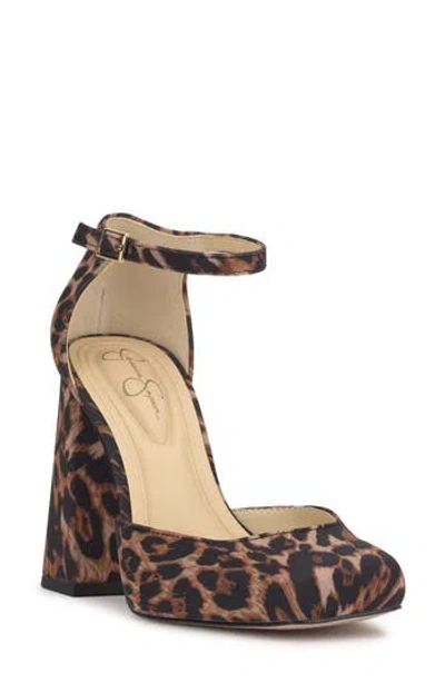 Jessica Simpson Lollah Ankle Strap Pump In Animal Print