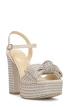 Jessica Simpson Lollien Ankle Strap Platform Sandal In Soft Ivory
