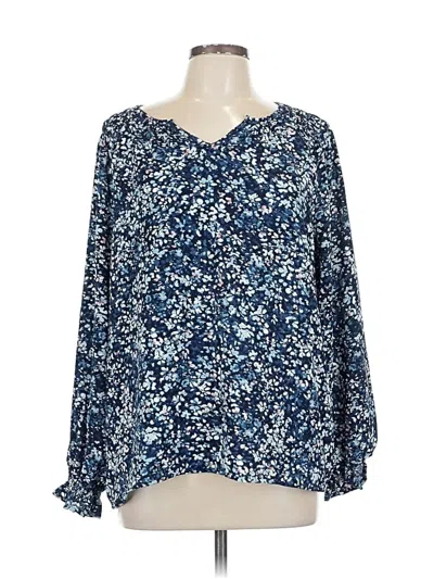 Pre-owned Jessica Simpson Long Sleeve Blouse In Blue