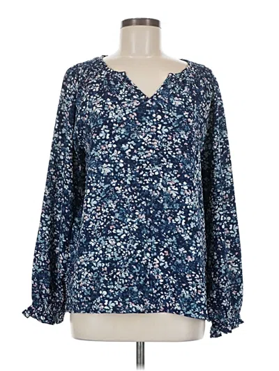 Pre-owned Jessica Simpson Long Sleeve Blouse In Blue