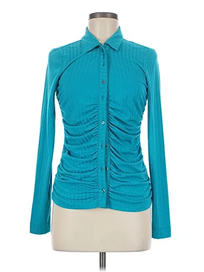 Pre-owned Jessica Simpson Long Sleeve Blouse In Blue