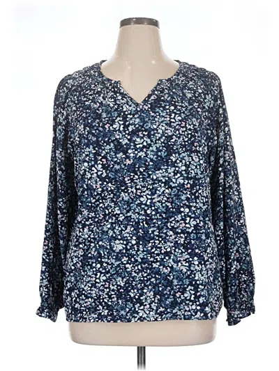 Pre-owned Jessica Simpson Long Sleeve Blouse In Blue