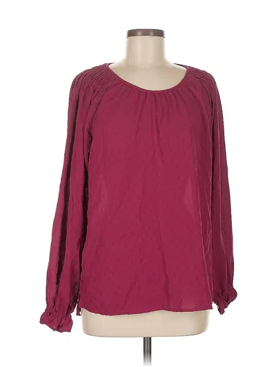 Pre-owned Jessica Simpson Long Sleeve Blouse In Burgundy