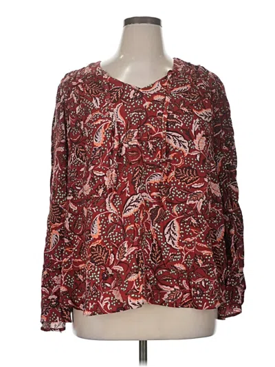 Pre-owned Jessica Simpson Long Sleeve Blouse In Burgundy