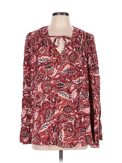 Pre-owned Jessica Simpson Long Sleeve Blouse In Burgundy