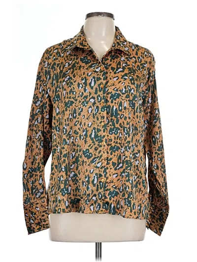 Pre-owned Jessica Simpson Long Sleeve Blouse In Gold
