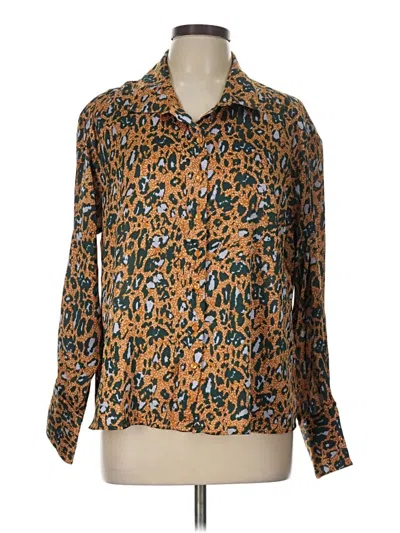 Pre-owned Jessica Simpson Long Sleeve Blouse In Gold