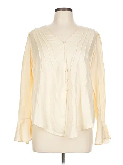 Pre-owned Jessica Simpson Long Sleeve Blouse In Ivory