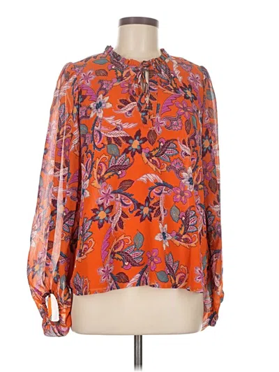 Pre-owned Jessica Simpson Long Sleeve Blouse In Orange