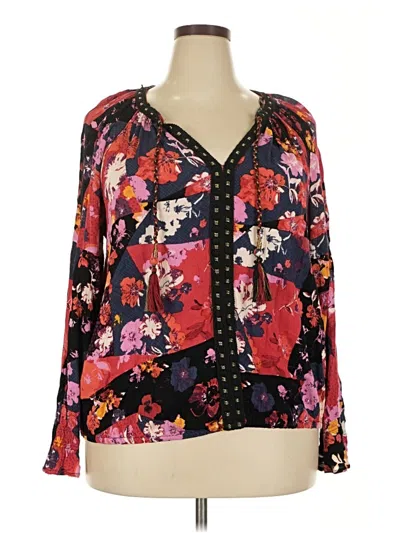 Pre-owned Jessica Simpson Long Sleeve Blouse In Red