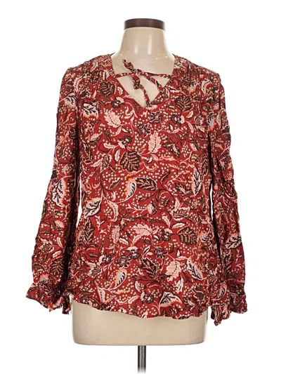 Pre-owned Jessica Simpson Long Sleeve Blouse In Red