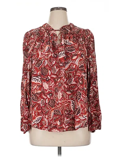 Pre-owned Jessica Simpson Long Sleeve Blouse In Red