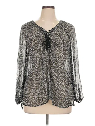 Pre-owned Jessica Simpson Long Sleeve Blouse In Silver