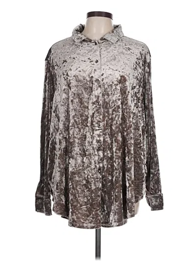 Pre-owned Jessica Simpson Long Sleeve Blouse In Silver