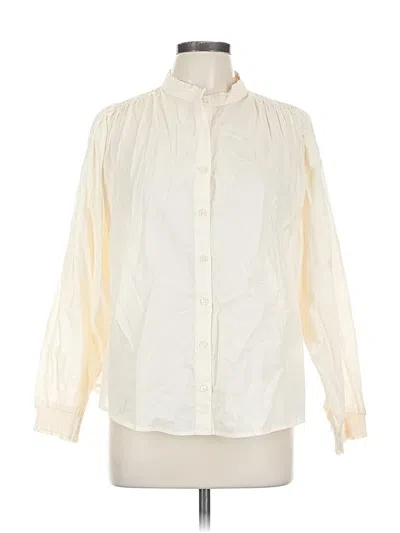 Pre-owned Jessica Simpson Long Sleeve Blouse In White