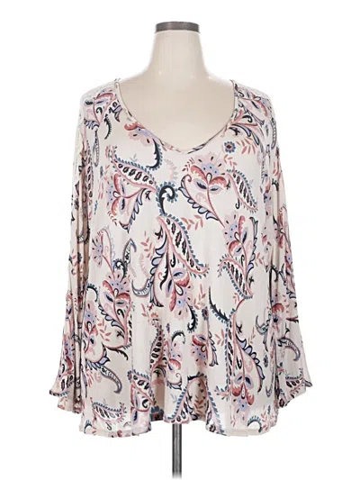 Pre-owned Jessica Simpson Long Sleeve Blouse In White