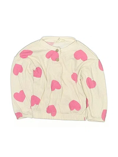 Pre-owned Jessica Simpson Kids' Long Sleeve Blouse In White