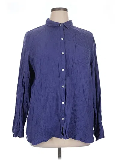 Pre-owned Jessica Simpson Long Sleeve Button Down Shirt In Blue