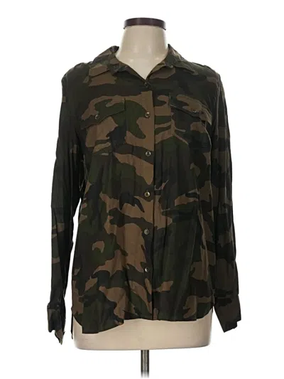 Pre-owned Jessica Simpson Long Sleeve Button Down Shirt In Green