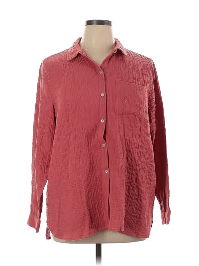 Pre-owned Jessica Simpson Long Sleeve Button Down Shirt In Red