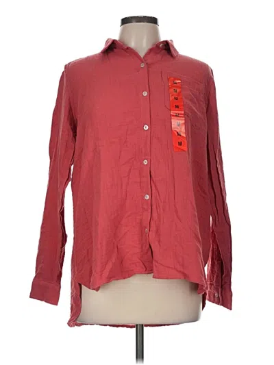 Jessica Simpson Long Sleeve Button Down Shirt In Red