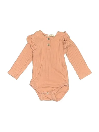 Pre-owned Jessica Simpson Babies' Long Sleeve Onesie In Tan