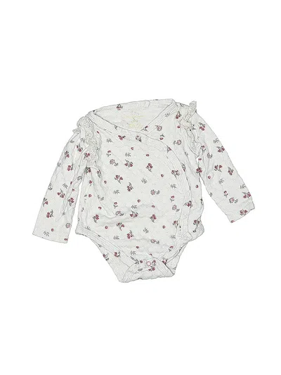 Pre-owned Jessica Simpson Babies' Long Sleeve Onesie In White