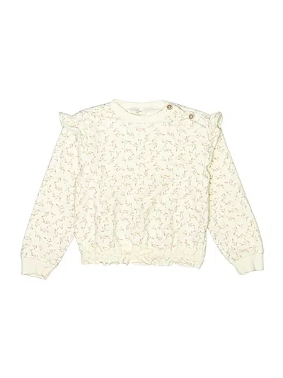 Pre-owned Jessica Simpson Kids' Long Sleeve Top Ivory Ruffles Neckline Tops