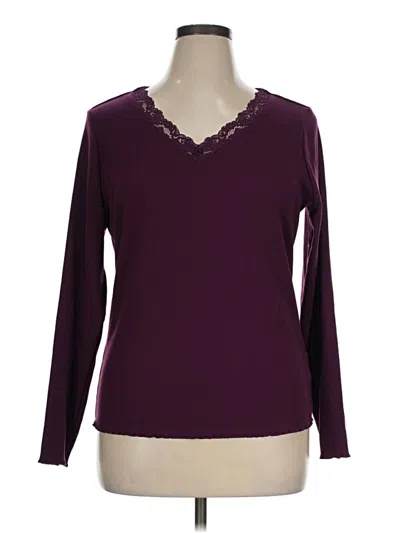 Pre-owned Jessica Simpson Long Sleeve T-shirt In Burgundy