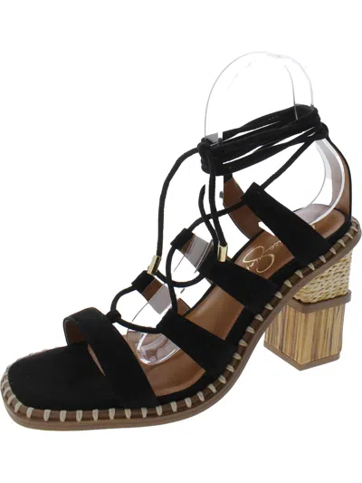 Jessica Simpson Lonor Womens Microsuede Faux Suede Heels In Multi